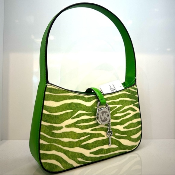 Michael Kors Lyra Small Zebra Print Calf Hair Pochette - Picture 4 of 9